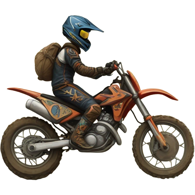 Tarot card riding a dirt bike emoji