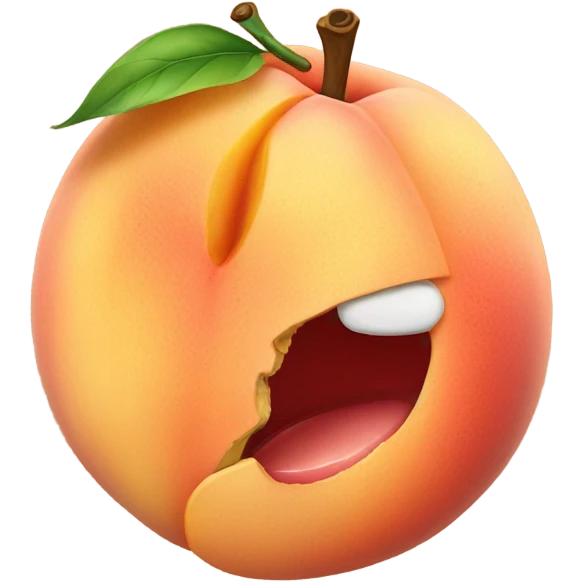 peach with a chunk bitten out of it emoji
