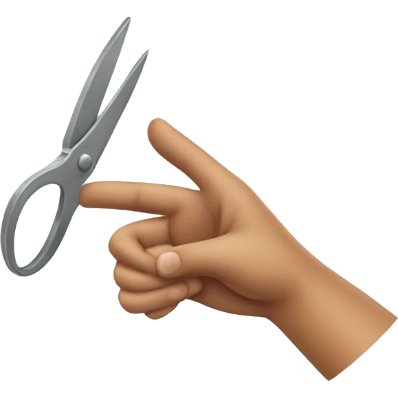 A hand that is like scissors in rock paper scissors game emoji
