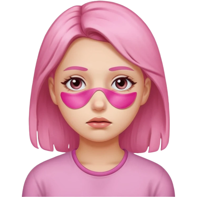 Girl with pink under eye patches emoji