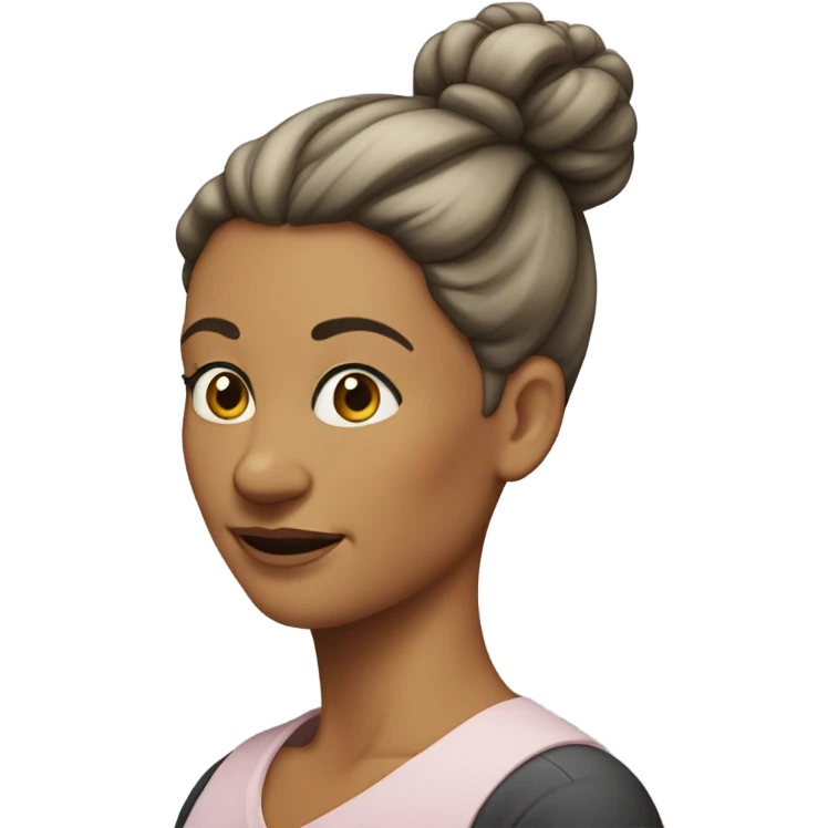 50 year old woman with a hair bun  emoji