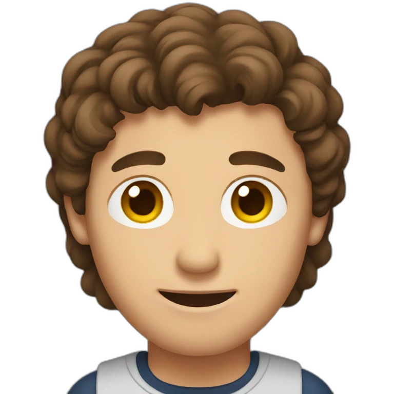 Man with brown hair at the computer emoji