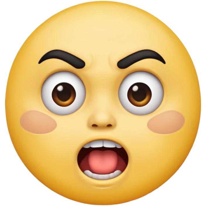 offended with mad eyebrows and open mouth normal yellow circle emoji emoji