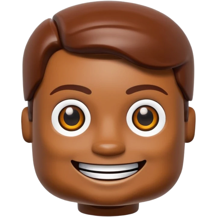 Brown boy Lego head emoji