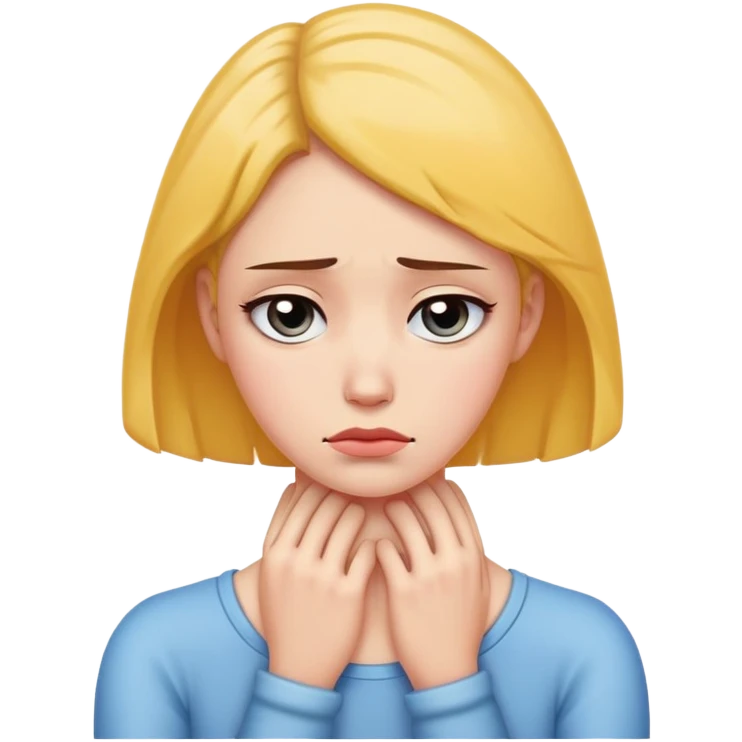 arms holding neck sad woman emoji