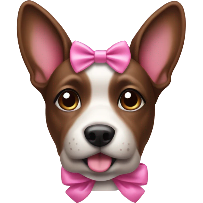 Brunette dog with pink bow emoji