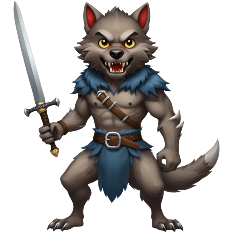 Werewolf with sword emoji