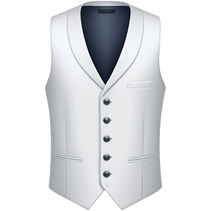 white formal vest with exactly 3 buttons, simple design emoji