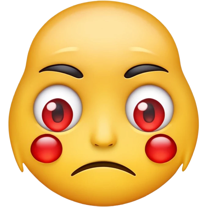 sad emoji with red eyes emoji