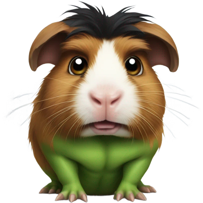 Guinea pig mad as the hulk emoji