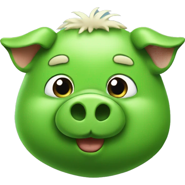 green piggy with beard emoji