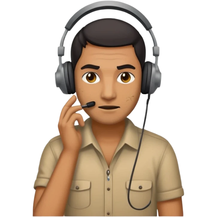 mean looking phone scammer in sketchy call center in india working our of filthy bedroom emoji