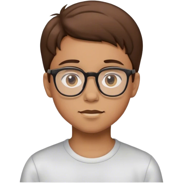 Young boy with glasses and brown hair  emoji