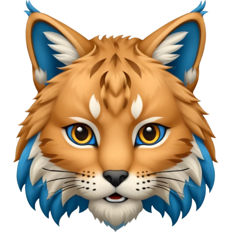 Tête de lynx : très féroce et bleu  emoji