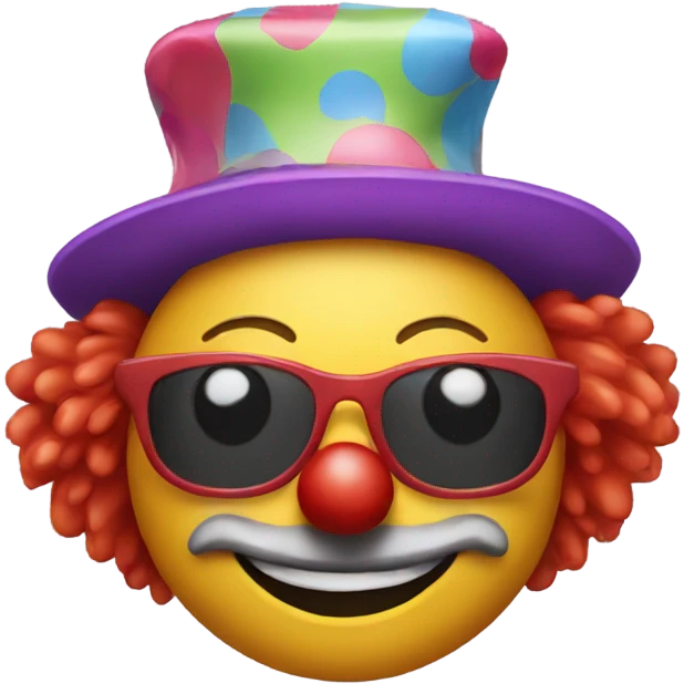 Clown with sunglasses emoji