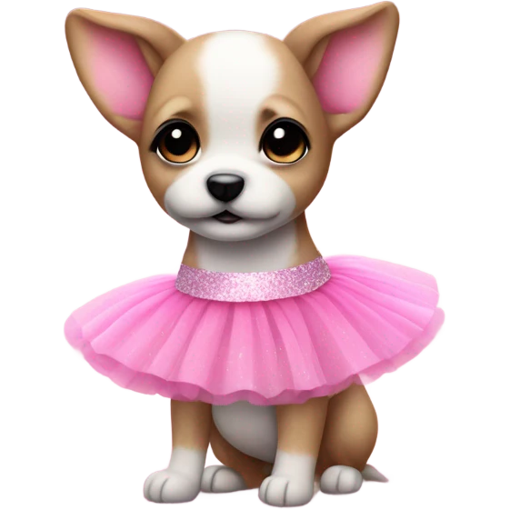 Pink ombre puppy with a tutu and glitter  emoji