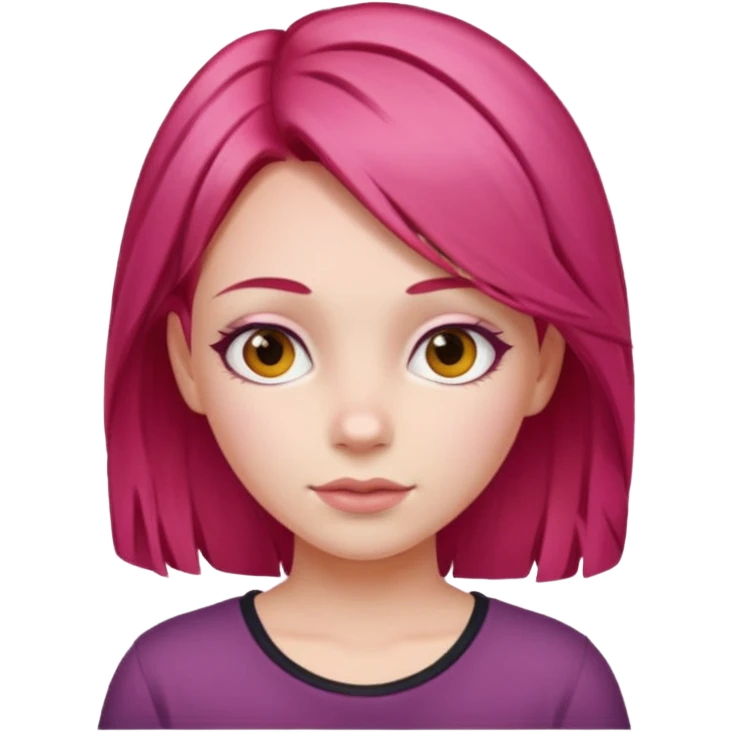 Pink red hair girl  emoji
