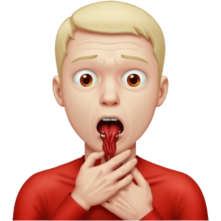 Man choking himself emoji