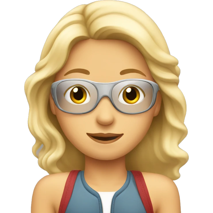 Blonde girl flying a plane emoji
