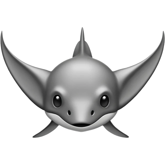 Stingray outline black white emoji