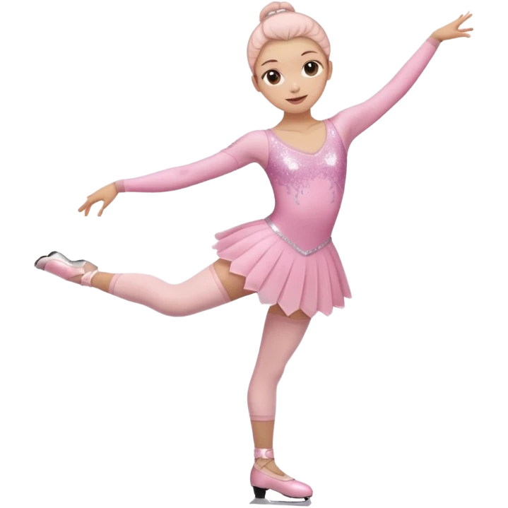 A pretty and beautiful pastel pink Figure Skater emoji  emoji