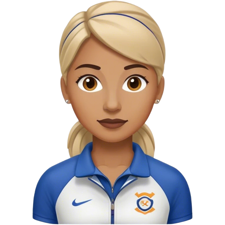 female sport coach with coach wear emoji