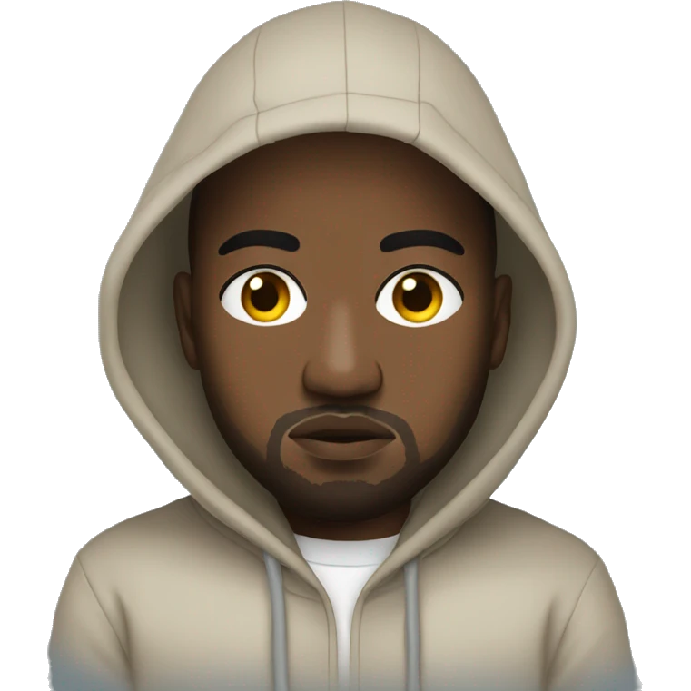 Kanye West with a hoodie emoji
