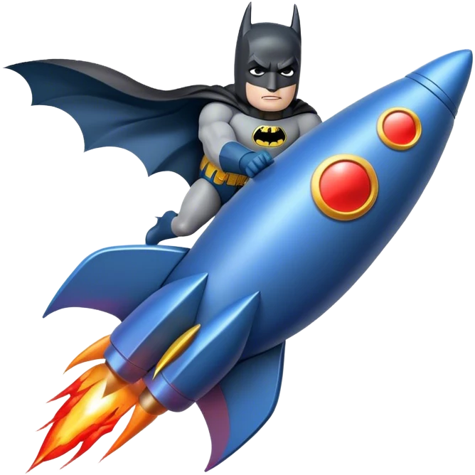 batman riding a rocket ship boom! emoji