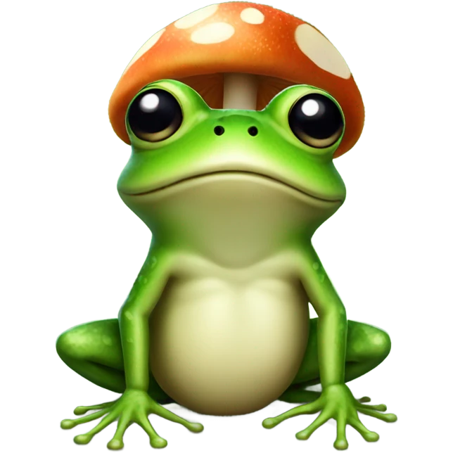Frog with a mushroom  emoji