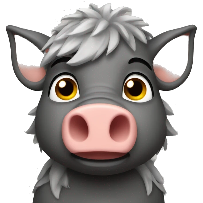 Wild hog wearing Apple watch emoji