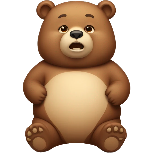 chubby bear with a belly emoji