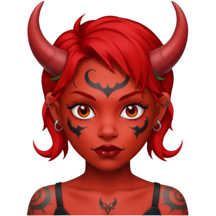 tattoes girl devil emoji