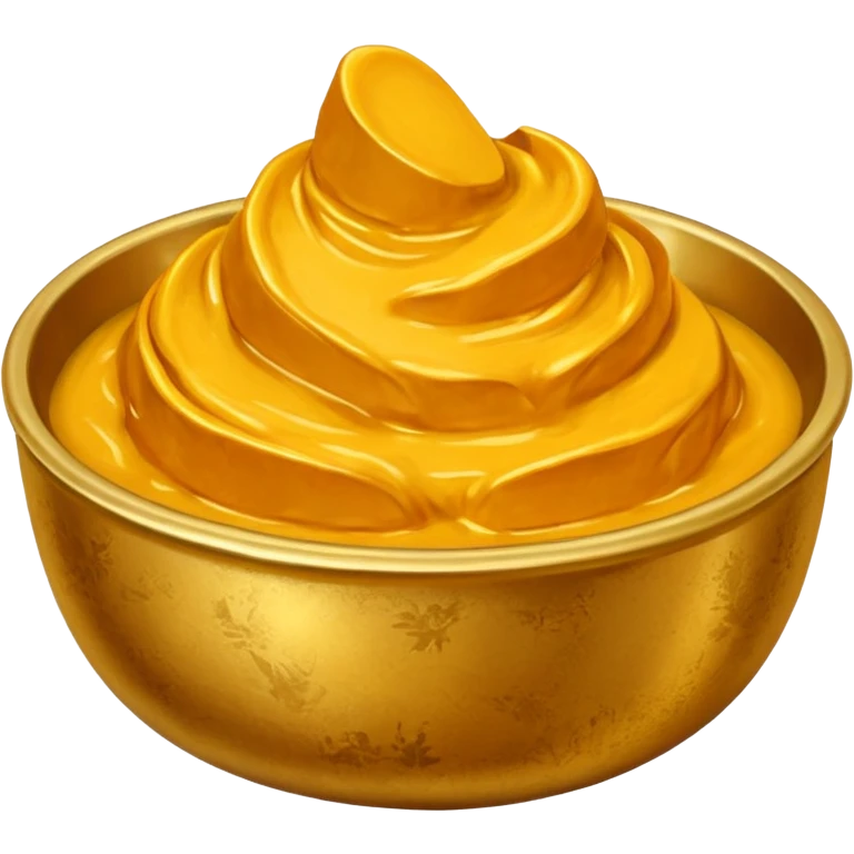 Turmeric paste in a golden metal bowl emoji
