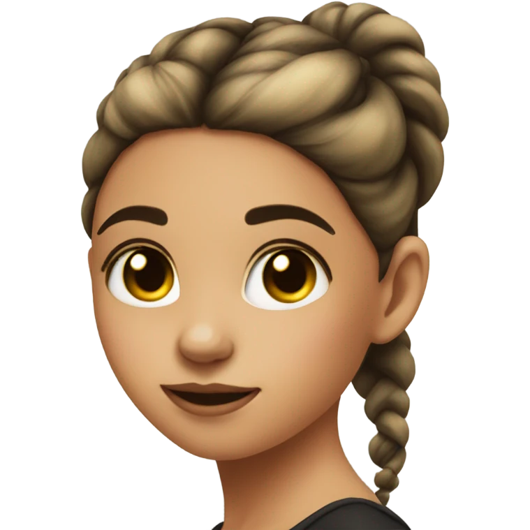 Girl with ponytail and black circles on her cheek emoji