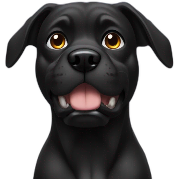 Black muscle dog emoji