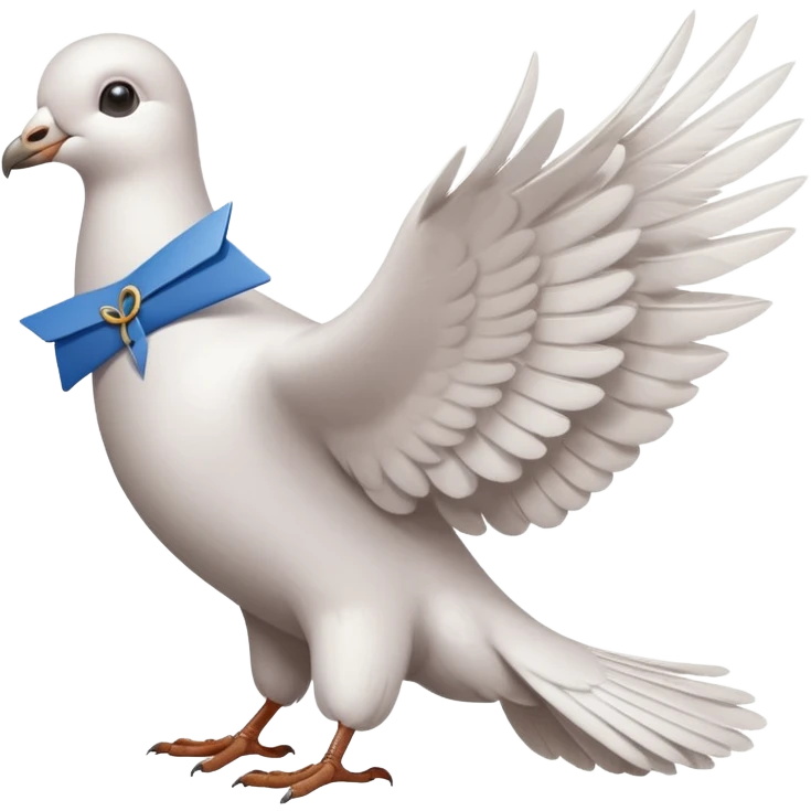 a dove with a letter in paws emoji