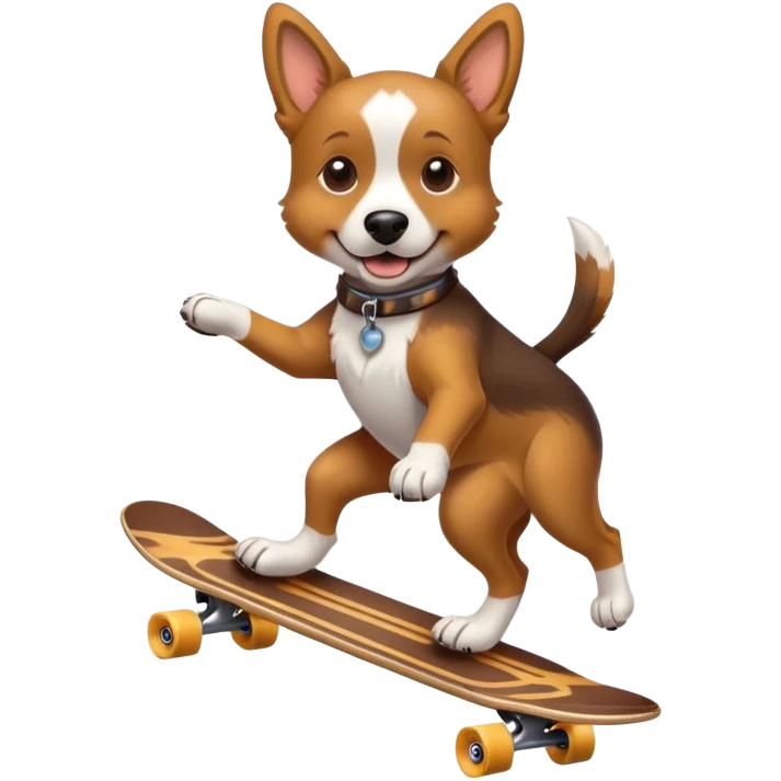 Dog riding skateboard  emoji
