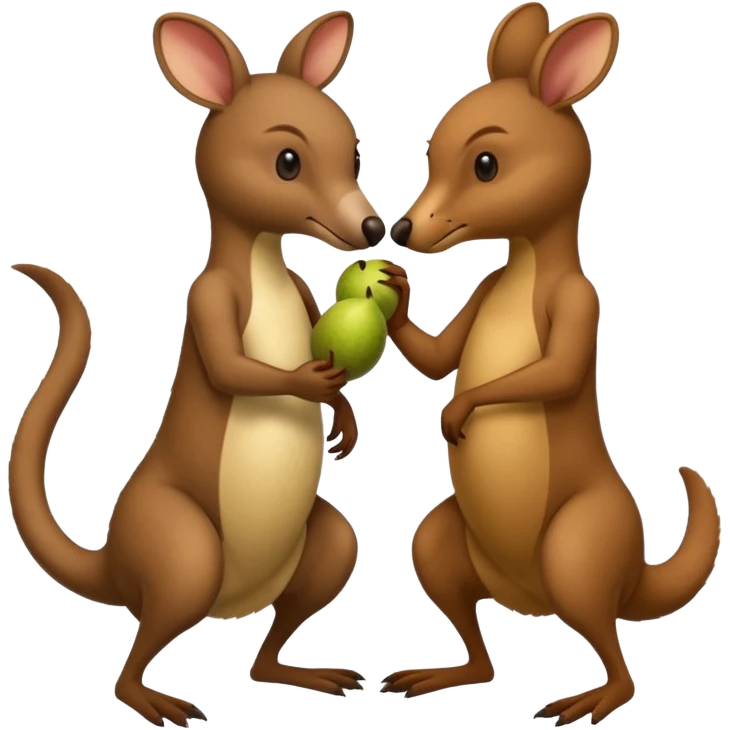 Kiwi and kangaroo fight emoji