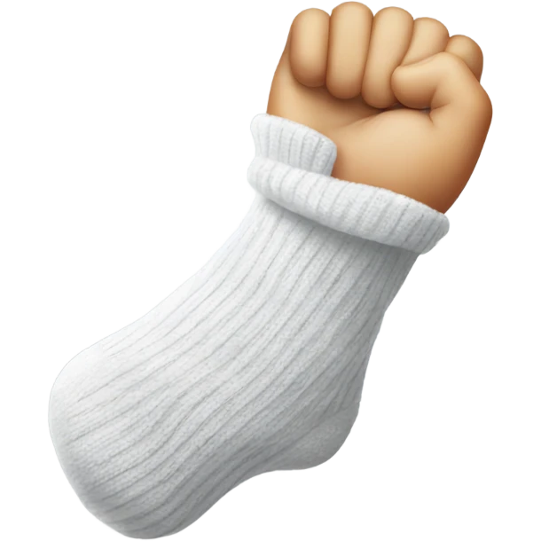 Hand in a sock emoji