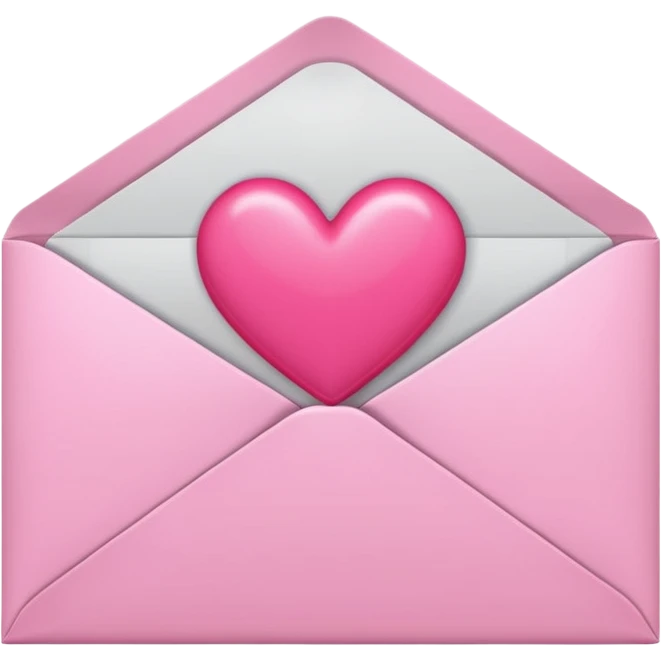 envelope with a heart sticking out of it in y2k style emoji