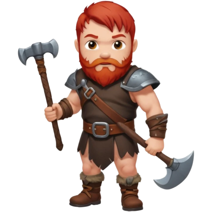 Ein zwerg mit roten Haaren und axt emoji