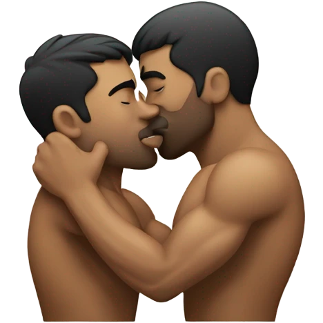 Two muscly men kissing emoji