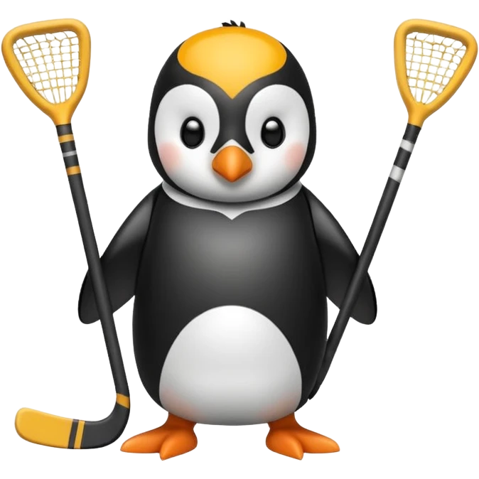 penguin playing hockey emoji