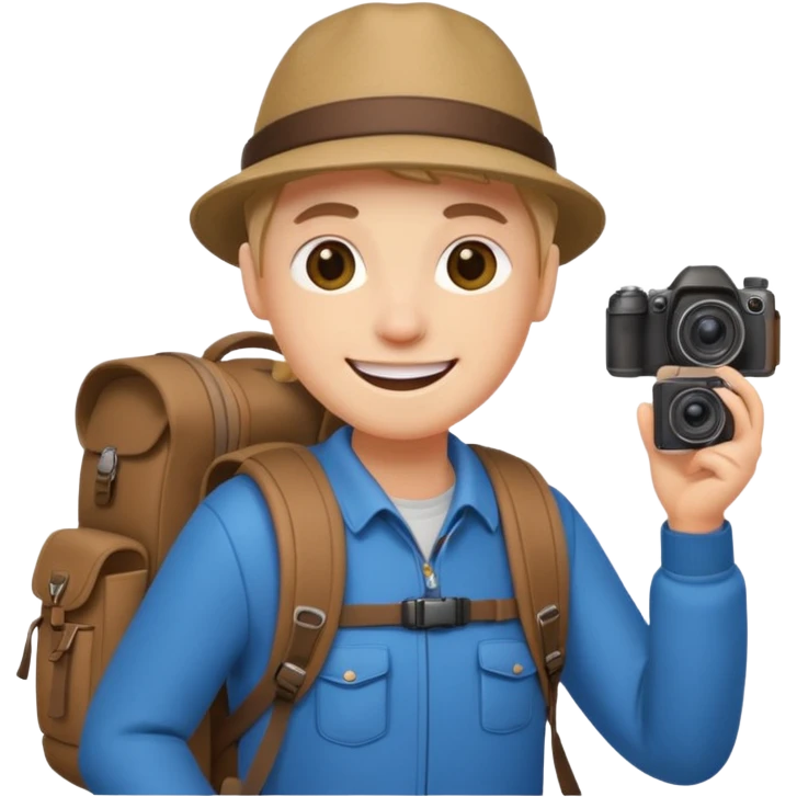 a tourisst in europe holding a camera emoji