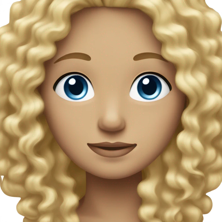 Curly blonde hair tan skin blue eyes  emoji
