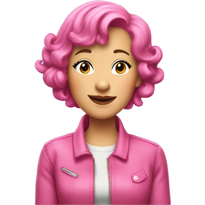 Didi conn Grease with pink hair and pink jacket emoji