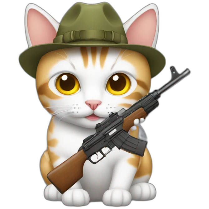 cat with rifle emoji
