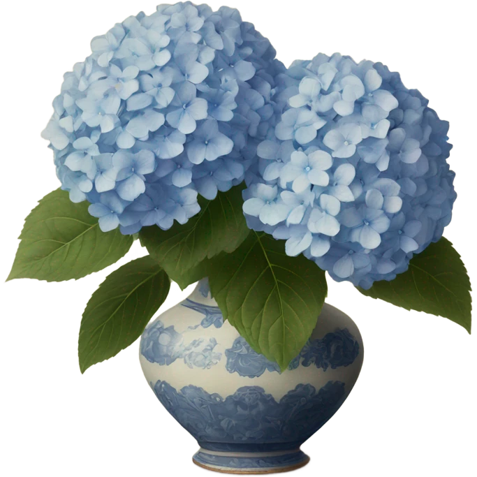 Hydrangeas in vintage vase emoji