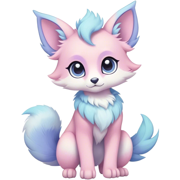 Kawaii bright fantasy ethereal anthro fursona Fakemon with tufted tail  emoji