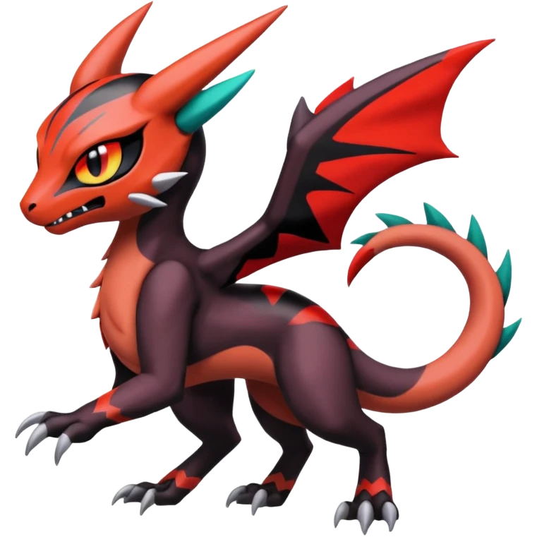 Colorful Cool Badass  Meloetta-Litten-Noivern-Salandit-Guilmon-Darkrai-Pokémon-Fakémon-fusion-hybrid-creature emoji